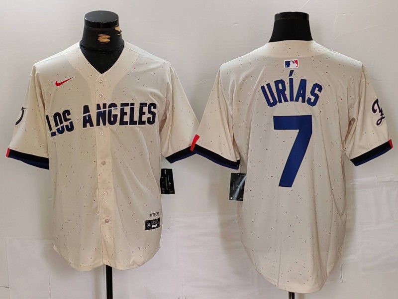 Men Los Angeles Dodgers #7 Urias Cream Fashion Nike Game MLB Jersey style 629->los angeles dodgers->MLB Jersey